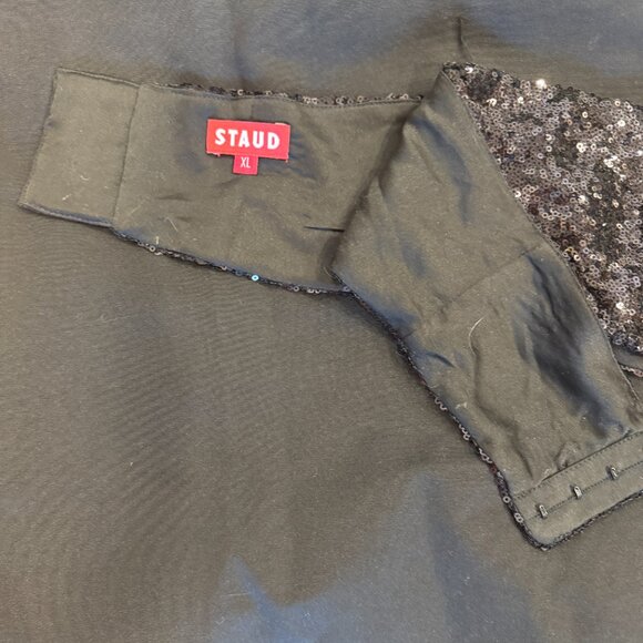 Staud Black Mini Irie Dress with Bow XL - Picture 6 of 8